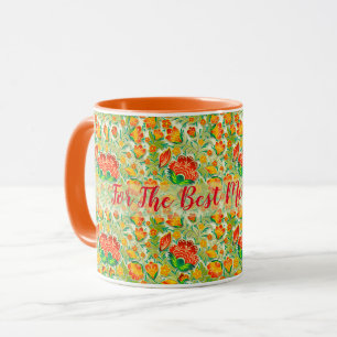 Mug Personnaliser vintage Elégant Floral Moderne Popul