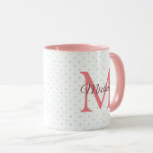 Mug Personnaliser Votre Nom Charisma Rouge Monogramme (Devant droit)