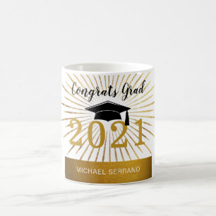Mug Personnalisez Félicitations Classe d'or Grad Foil 