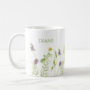 Mug Personnalisez le fleur sauvage d'aquarelle d'origi
