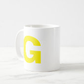 Mug Personnalisez le Monogramme initial Jaune de scrip (Devant gauche)