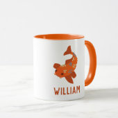 Mug Personnalisez le poisson rouge orange de Koi (Devant droit)