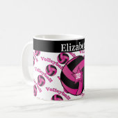 Mug Personnalisez le volley-ball rose-chaud (Devant gauche)