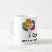 Mug Personnalisez notre 50e boug à ballons d'anniversa (Devant gauche)