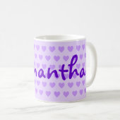 Mug Personnalisez vos propres coeurs violets pâles (Devant droit)