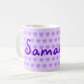 Mug Personnalisez vos propres coeurs violets pâles (Devant gauche)