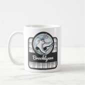 Mug Personnalized Nom Moderne Tartan Ice Skating (Gauche)