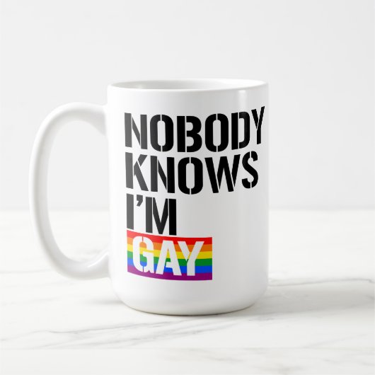Mug Personne ne sait que je suis gay (Gauche)