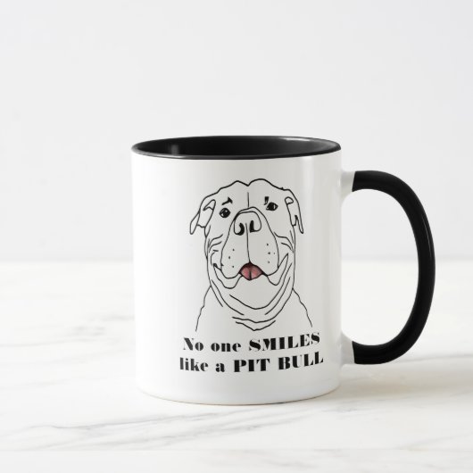 Mug Personne ne sourit comme un Chien taureau chiqué D (Droite)