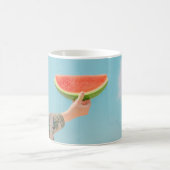 Mug Personne tenant de la pastèque tranchée (Centre)