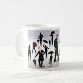 Mug Personnes Avec Des Parapluies (Devant gauche)