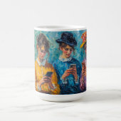 Mug Personnes du 19e siècle utilisant des smartphones (Centre)