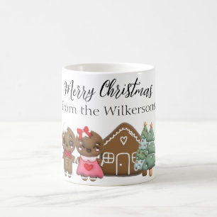 Mug Personnes en pain d'épices Joyeux Noël Nom personn