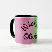 Mug pervers personnalisé - Design d'aquarelle rose (Devant gauche)