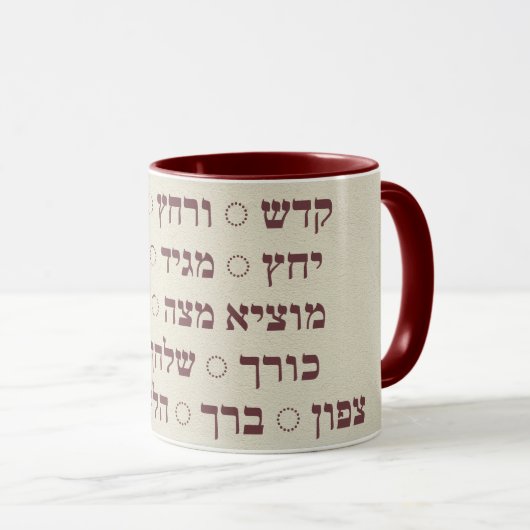 Mug Pesach - Pâover Hebrew Seder Stages Café (Devant droit)