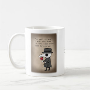 Mug Peste Docteur avec poème d'Amour Médiéval Nom pers