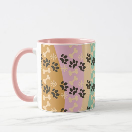 Mug Pet de Noël Paw Bone Snowflake Modélisé (Gauche)