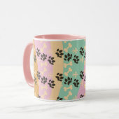 Mug Pet de Noël Paw Bone Snowflake Modélisé (Devant gauche)