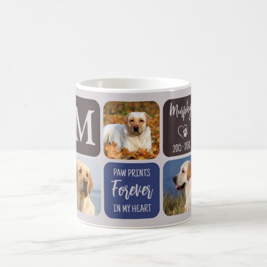 Mug Pet Loss Chien Memorial Personnalisé Design modern (Centre)