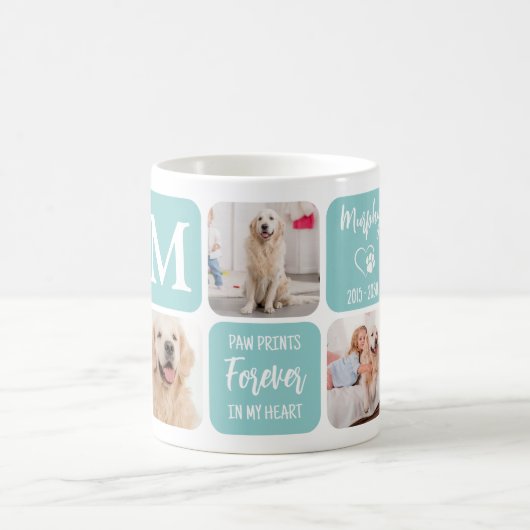 Mug Pet Memorial Chien Perdre Moderne Pastel Photo Col (Centre)