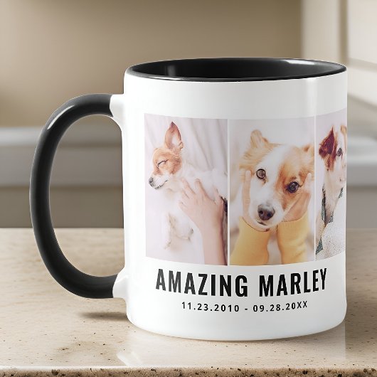 Mug Pet Memorial Moderne Simple Chic Personnalisé Troi