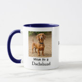 Mug Pet Photo Dachshund Paw Blue Personalize (Gauche)