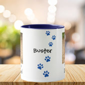 Mug Pet Photo Dachshund Paw Blue Personalize