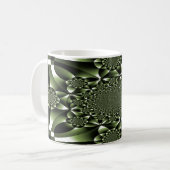 Mug Pétales à feuilles blanches de forêt verte (Devant gauche)