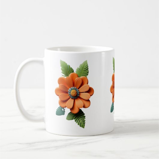 Mug Pétales de Fleur de l'Aube de Feu de Soleil d'Auto (Gauche)