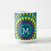 Mug Pétales de fleurs bohèmes funky avec monogramme (Centre)