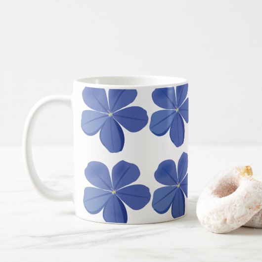 Mug Pétales de fleurs Plumbago (Avec donut)