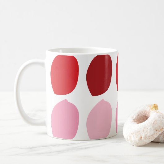 Mug Pétales de fleurs roses rouges (Avec donut)