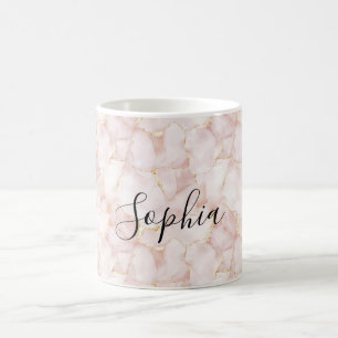 Mug Pétales de Rose Florale Rose Or Blush