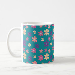 Mug Pétales en fleurs Motif en couleur vert clair