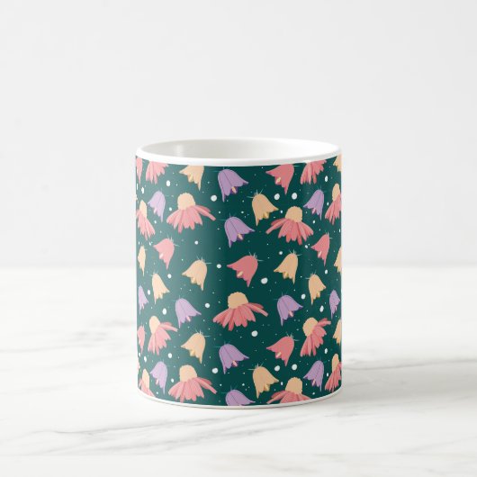 Mug Pétales en fleurs Motif en couleur vert foncé (Centre)