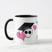 Mug Pete punk goth diplôme crâne avec les coeurs roses (Gauche)