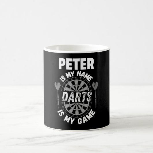 Mug Peter darts fan personalized name shirt (Centre)