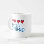 Mug Petit ami à cinq coeurs (Devant gauche)