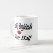 Mug Petit ami citation drôle texte noir (Devant gauche)