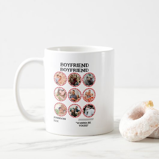 Mug Petit ami | Collage photo de la Saint Valentin 9 (Avec donut)