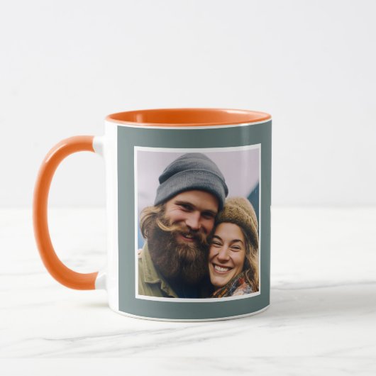 Mug Petit ami Mari Photo Texte Gris C13 Anniversaire (Gauche)