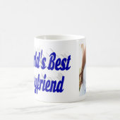 Mug Petit ami Photo avec script bleu (Centre)