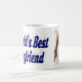 Mug Petit ami Photo avec script bleu foncé (Centre)