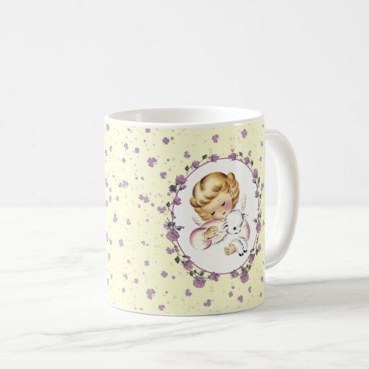 Mug Petit ange avec agneau Cadeau de Pâques (Devant droit)