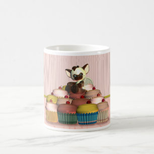 Mug petit ange de chat sur le gâteau féerique, petit