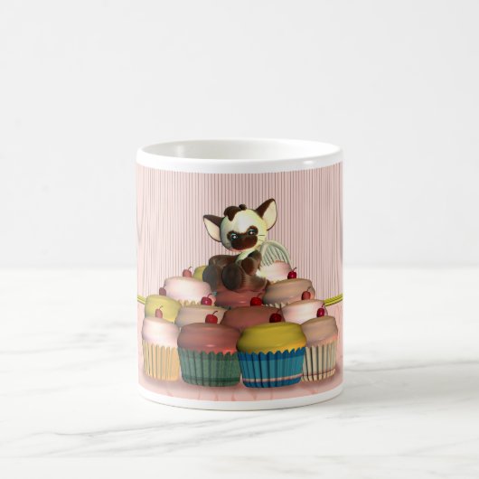 Mug petit ange de chat sur le gâteau féerique, petit (Centre)