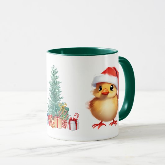 Mug Petit animal chick Père Noël Costume de Noël (Devant droit)