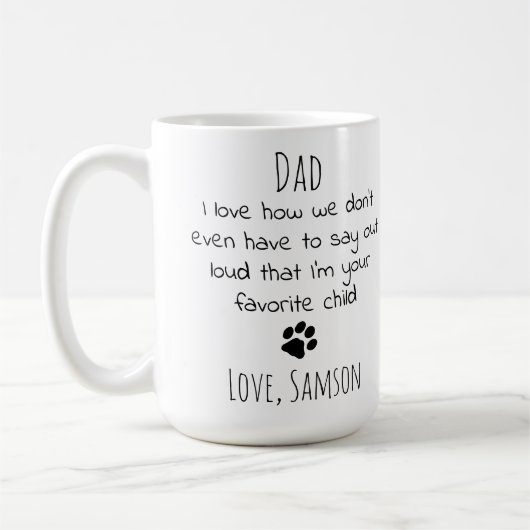 Mug Petit animal de compagnie photo Chien Papa Café Mu (Gauche)
