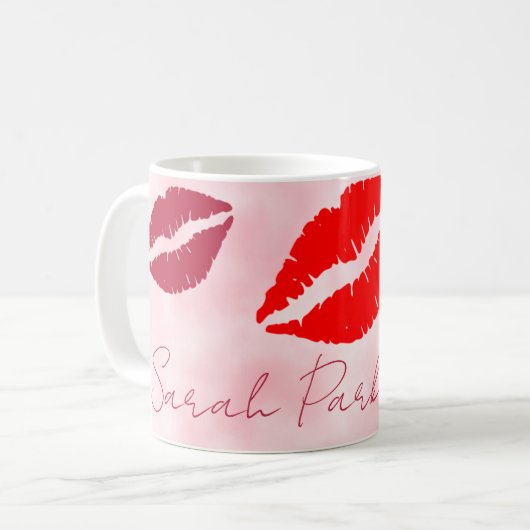 Mug petit baiser rose (Devant gauche)