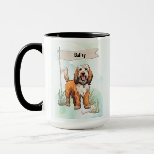 Mug Petit Basset Griffon Vendeen Watercolor Dog (Gauche)